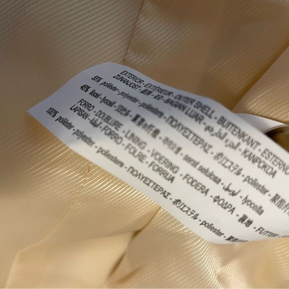 Zara Cream Two Button Oversized Blazer Jacket Size MED NWT - Picture 7 of 7